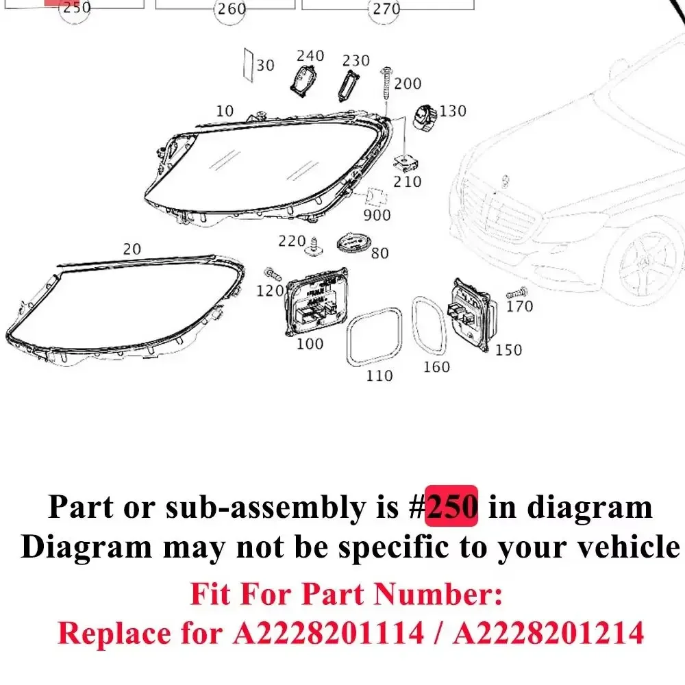 For Benz S Class W222 2014 2015 2016 2017 2018 2019 2020 Headlight Bracket Repair kit Car Wash Maintenance Head Light Repair Kit view 3