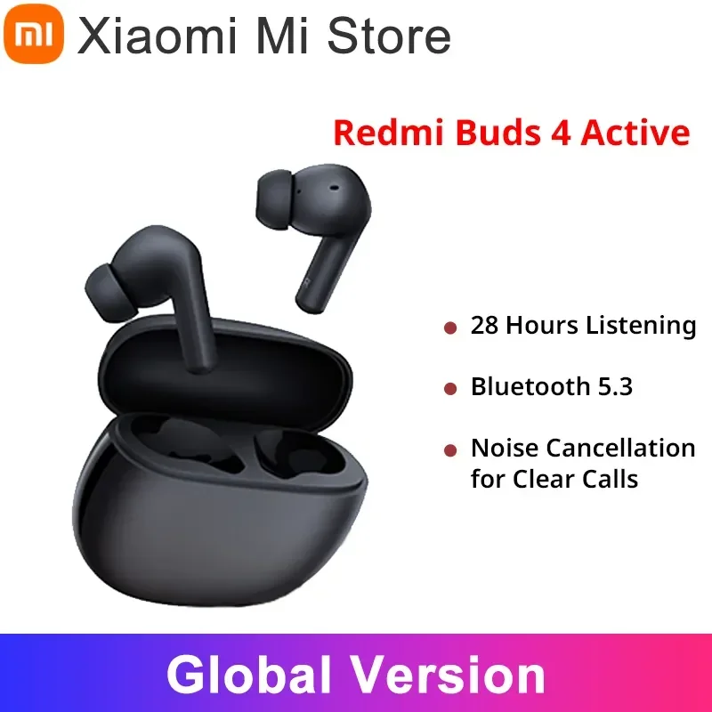 Redmi Buds 4 Active Global Version Xiaomi  Earphone Up to 28 Hours Listening Noise Cancellation for Clear Calls Bluetooth 5.3