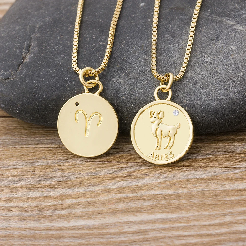 Nidin 12 Zodiac Letter Constellations Chain Necklace For Women Men Aries Virgo Libra Scorpio Capricorn Aquarius Birthday Gift