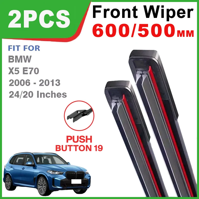 

Wiper Blades For BMW X5 E70 2006-2013 2010 2007 2012 Front Windshield Brushes Windscreen Car Accessories Cover Spring 24"+20"