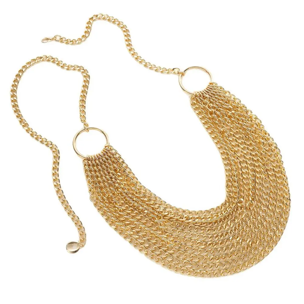 Fashion Multi-layer Gold Chain Belt High-End Versatile Punk Metal Belts All-match Tassel Waist Chain Women's Accessories