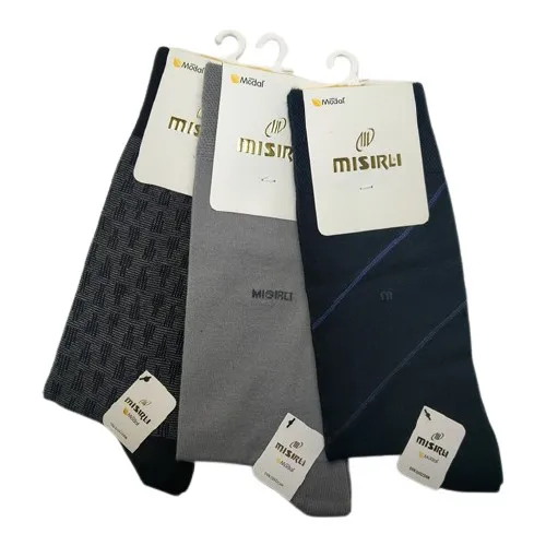 Egyptian Modal 3 Double Seamless Men 'S Socks Black, light Gray, navy blue