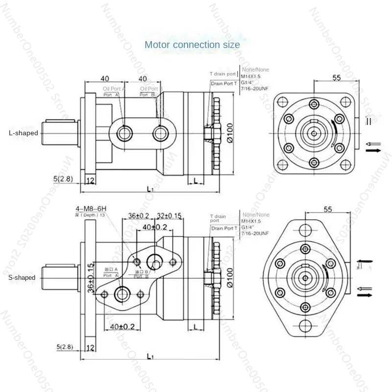 Cycloidalny silnik hydrauliczny serii BMR BMR-50 BMR-80 BMR-100 BMR-125 BMR-160 Silnik hydrauliczny o wysokim momencie obrotowym Silnik olejowy do