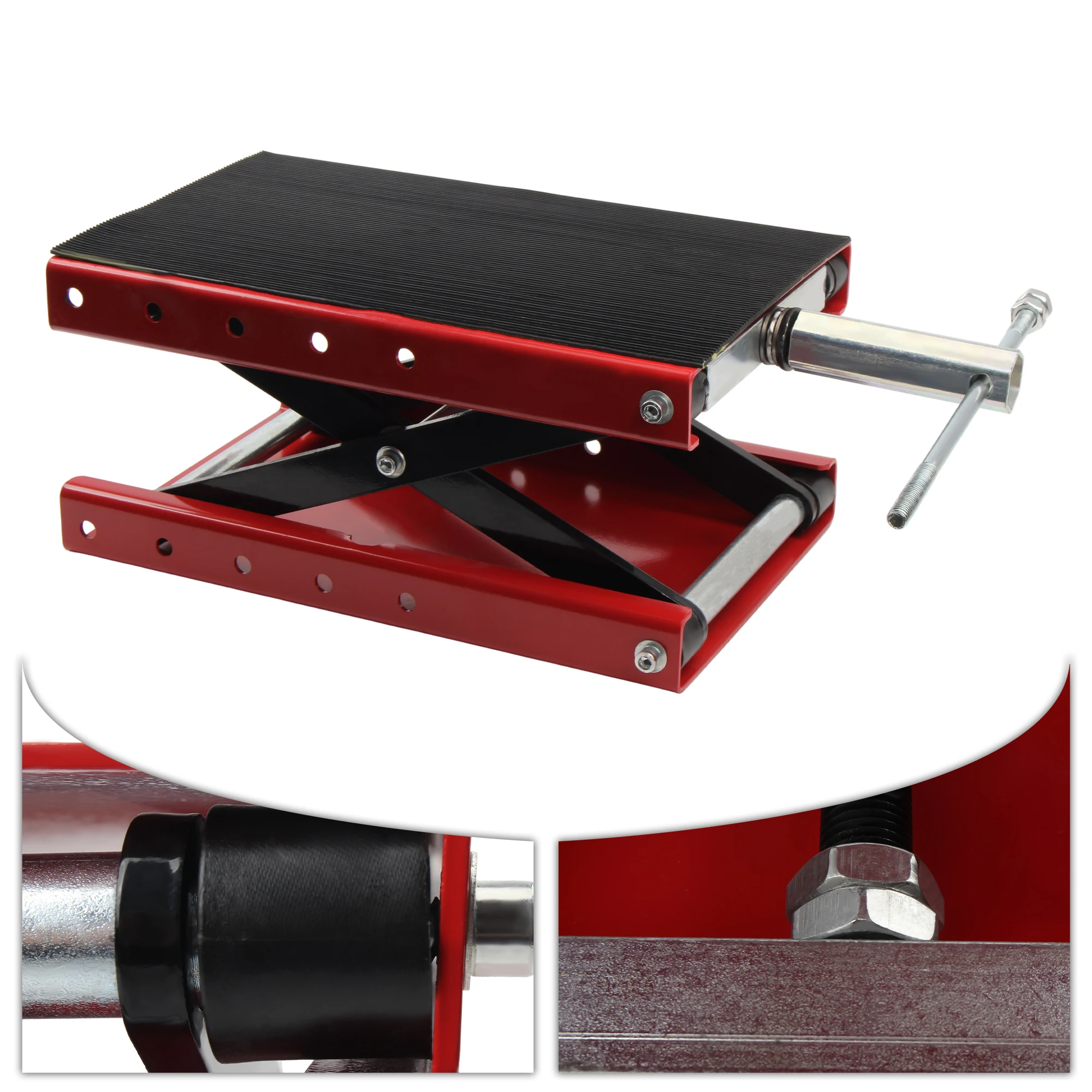 Motorcycle Adjustable Scissor Lift Jack Motorbike Center Lift Stand Repair Maintenance Lifting Platform Support Tool