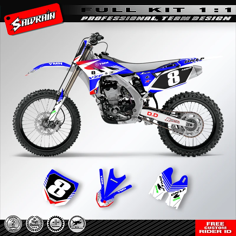 

Sawrain Motorcycle Sticker Custom Team Graphics Decals Kit For YAMAHA YZF250 2010 2011 2012 2013 007