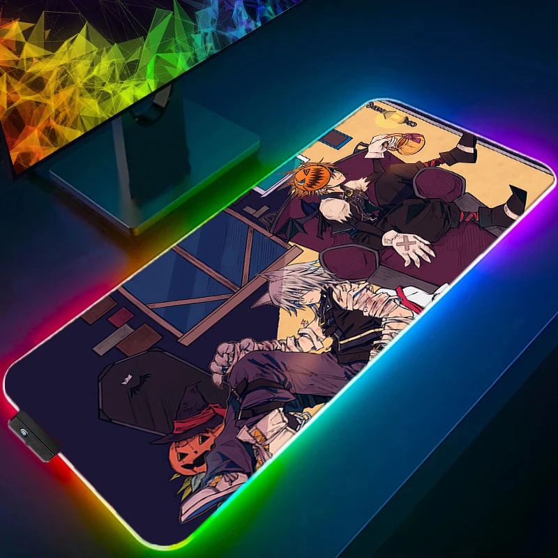 RGB LED Portable Mouse Pad Office PC Gaming Non-slip Desk Mat K-kingdom H-hearts Computer Keyboard Pad Desk Mats Mousepad