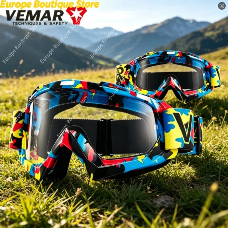 

Anti Fog VEMAR Motorcycle Goggles Motocross Off Road Ski Glasses Riding Eyewear Outdoor Biker Protective Gear