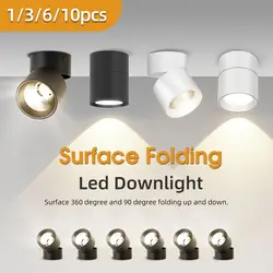 Focos Led plegables de aluminio para el hogar, focos de iluminación montados en superficie de luces de pista, ángulo ajustable, para tienda de cocina