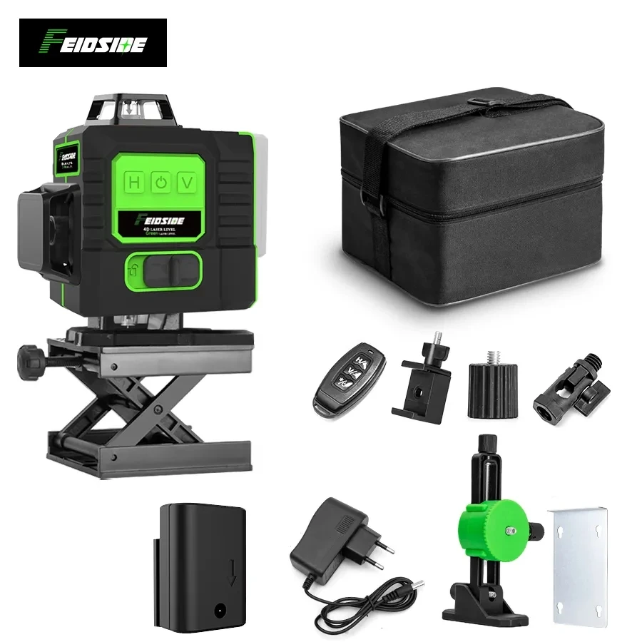 FEIDSIDE 16 Lines 4D Laser Level Green Line Self-Leveling 360 Horizontal And Vertical Super Powerful Laser Level