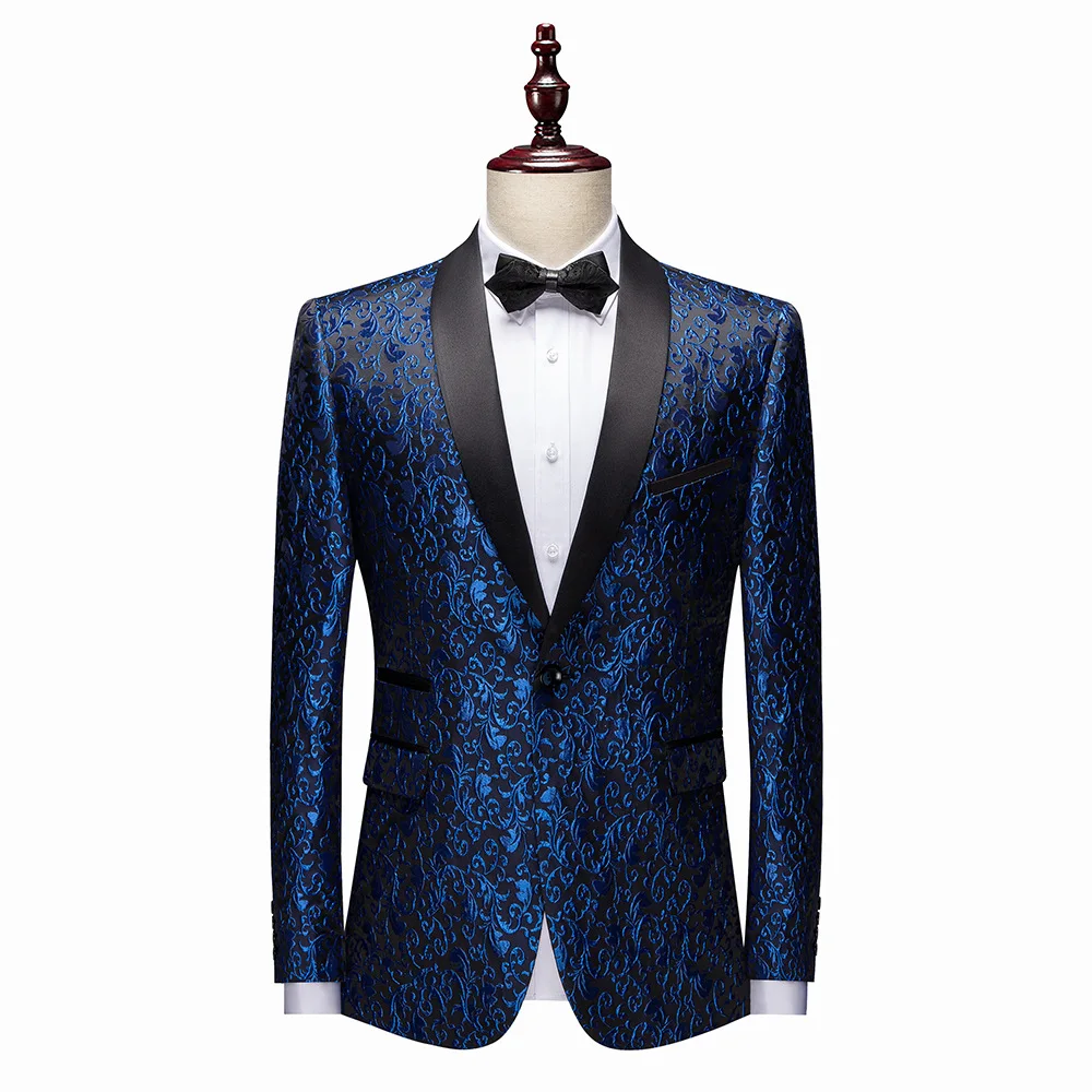 J121 Men\'s jacquard dress foreign trade fashion suit jacket