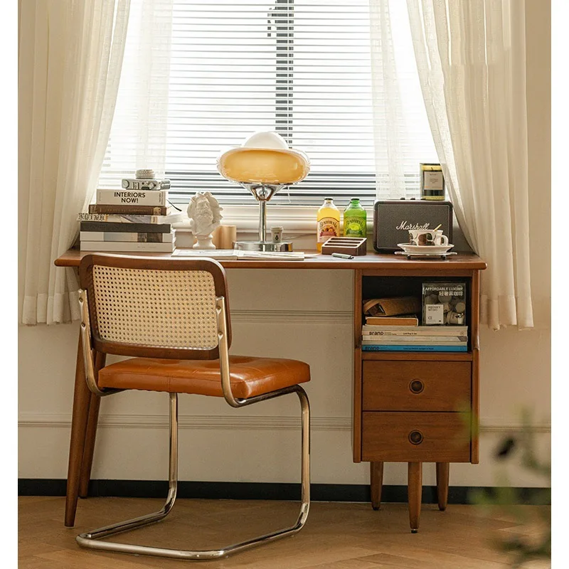 

New Chinese desk Nordic solid wood single and double combination study table Bedroom desk Household cherry wood computer desk