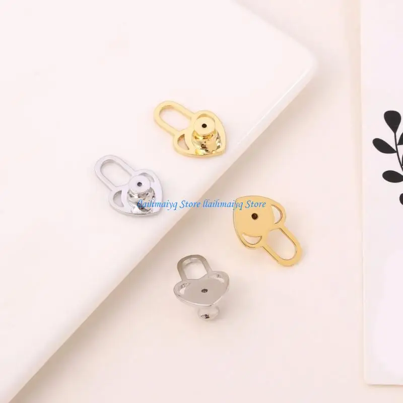 

573B 4pcs Earring Stabilizer Backs with Heart Front Detail, Post Support Set for Droopy Earrings, 1.6Cm Daily Use