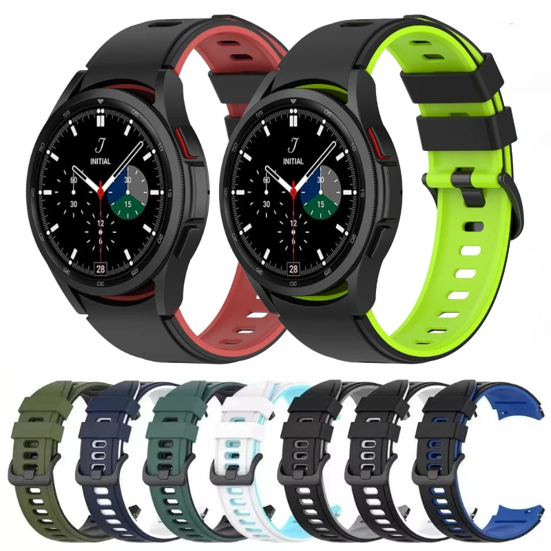 

No Gaps Silicone Strap for Samsung Galaxy Watch 6 4 Classic 46mm 47mm Original Bracelet Bracelet Galaxy Watch 7 6 5 4 44mm 40mm