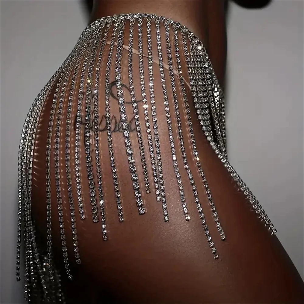 سلسلة خصر بشرابة ذهبية وفضية للنساء، سلسلة مجوهرات مثيرة قابلة للتعديل للصناعات الثقيلة #1