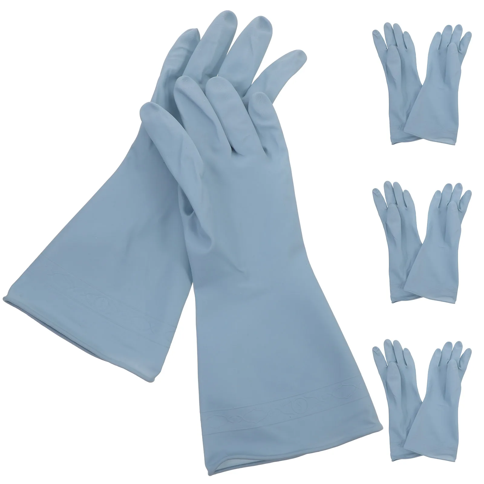 

4Pairs Reusable Dishwashing Gloves Waterproof Rubber Non Slip Kitchen Cleaning Laundry Gardening Dish Wash Gloves