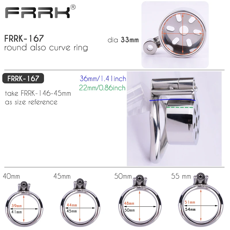 FRRK Wrapped Chastity Cage Device Prevent Escape Cocklock Toys Sex Shop Stainless Steel Urethral Penis Rings Adults Products