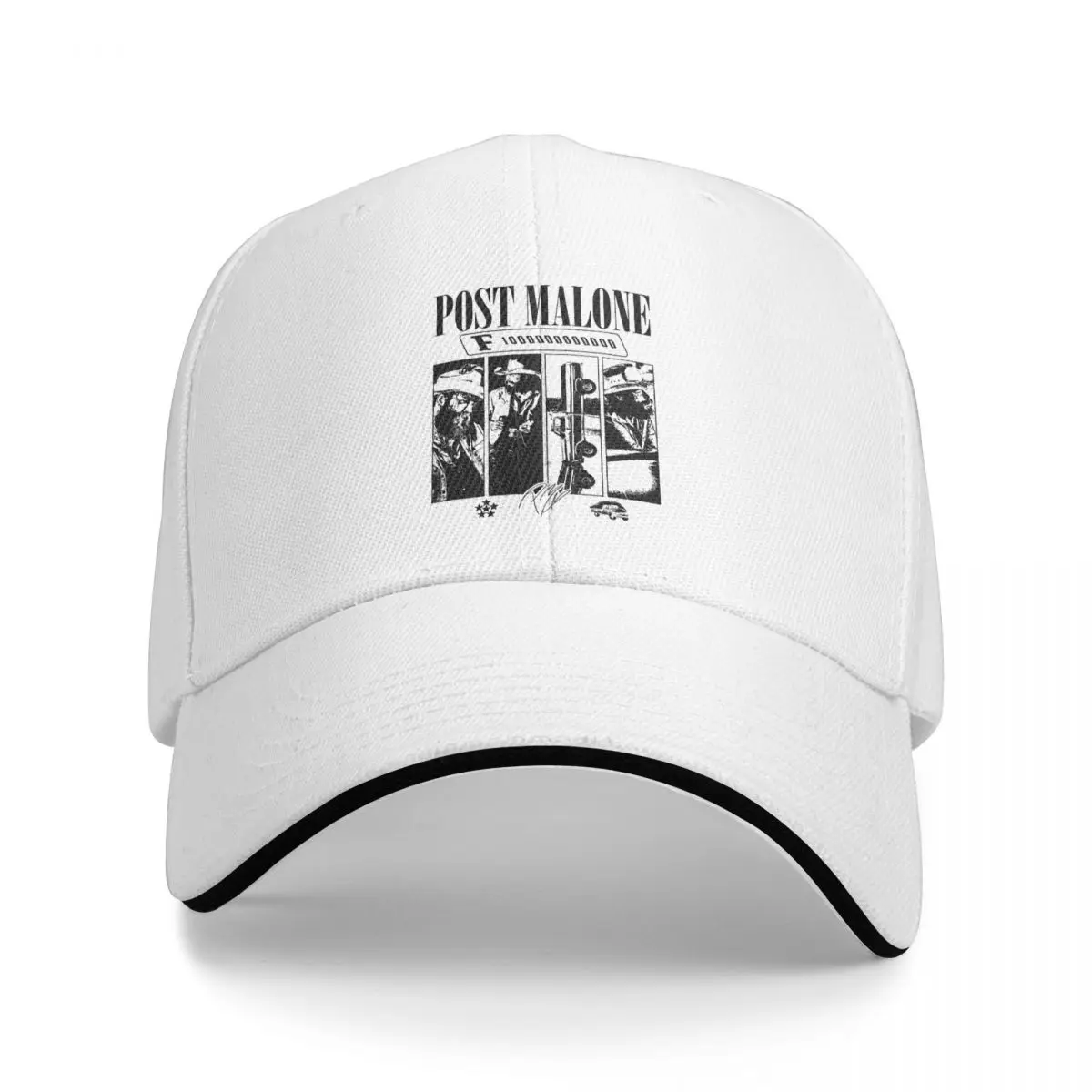 P-Posts M-Malones The F-1 Trillion Tour 2024 Black Baseball Caps Outdoor Unisex Hats