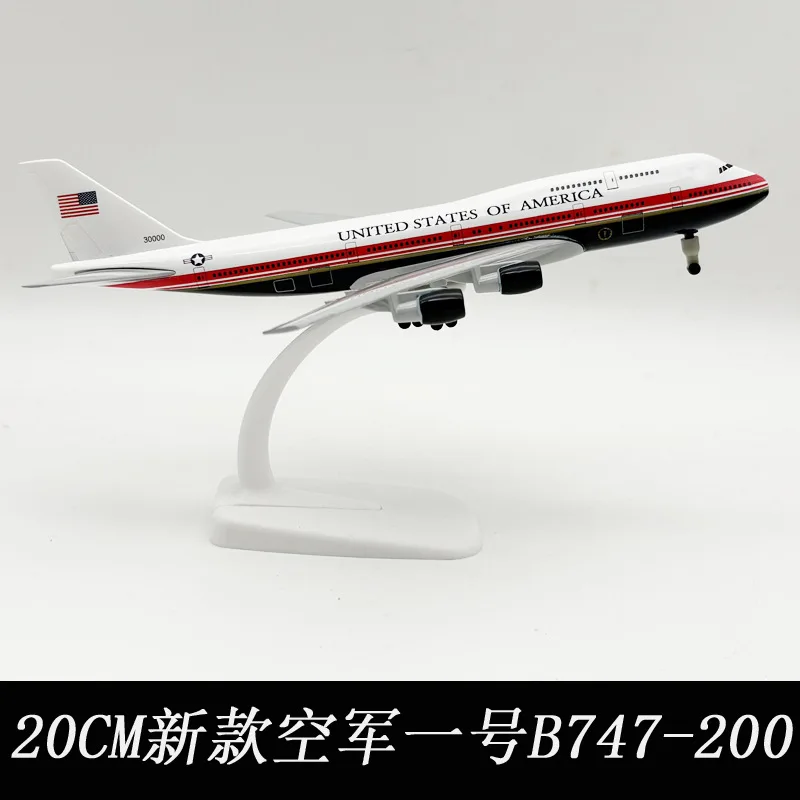 New 20cm Miniature Airplane Air Force One B747-200 Airplane Model Kit with Stand for Adult Aviation Souvenir Gift or Plane Toy