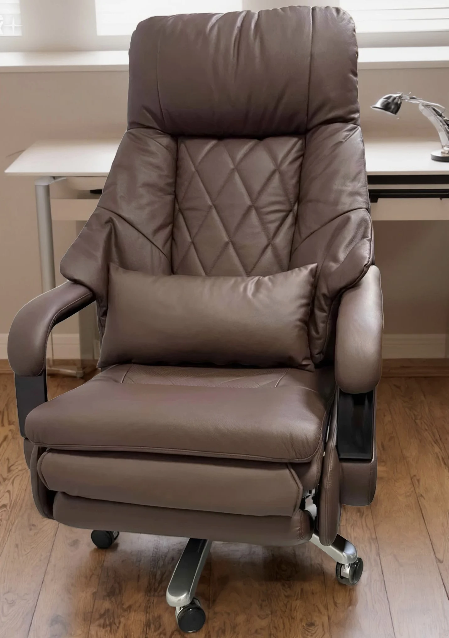 #Modern Light Leather Executive Office Chair Home Computer Chair Adjustable Reclining Ergonomic