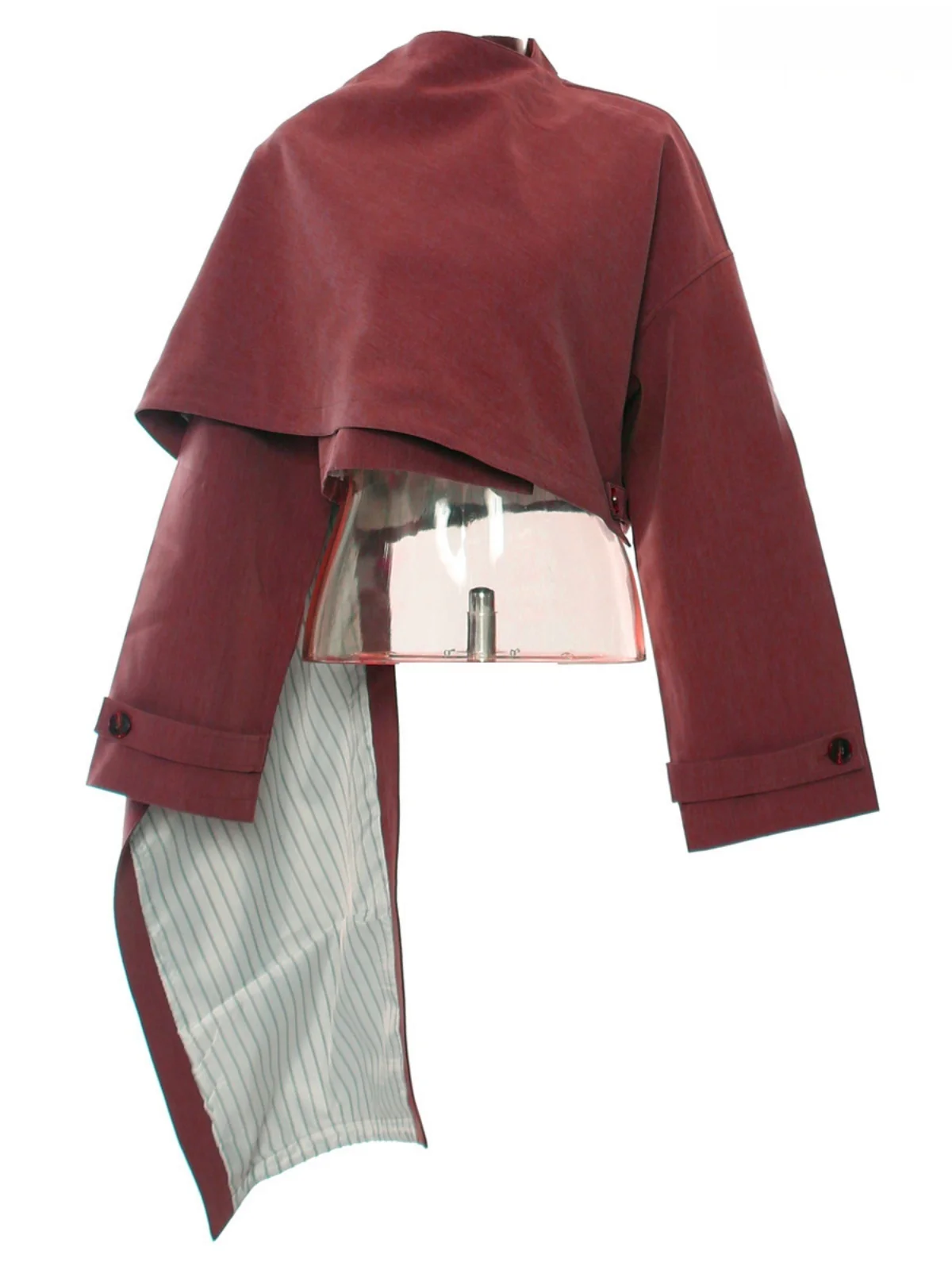 Spring 2026 Women's Asymmetric Cloak Style Short Suit Jacket High-End Feel Commute Wind Polyester Blend Long Sleeve Short Coat