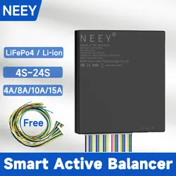 NEEY Active Balancer with BT APP 8A 10A 15A 4A Balance Current for 4S~24S LiFePo4 Li-ion Battery 4A BMS Smart Equalizer