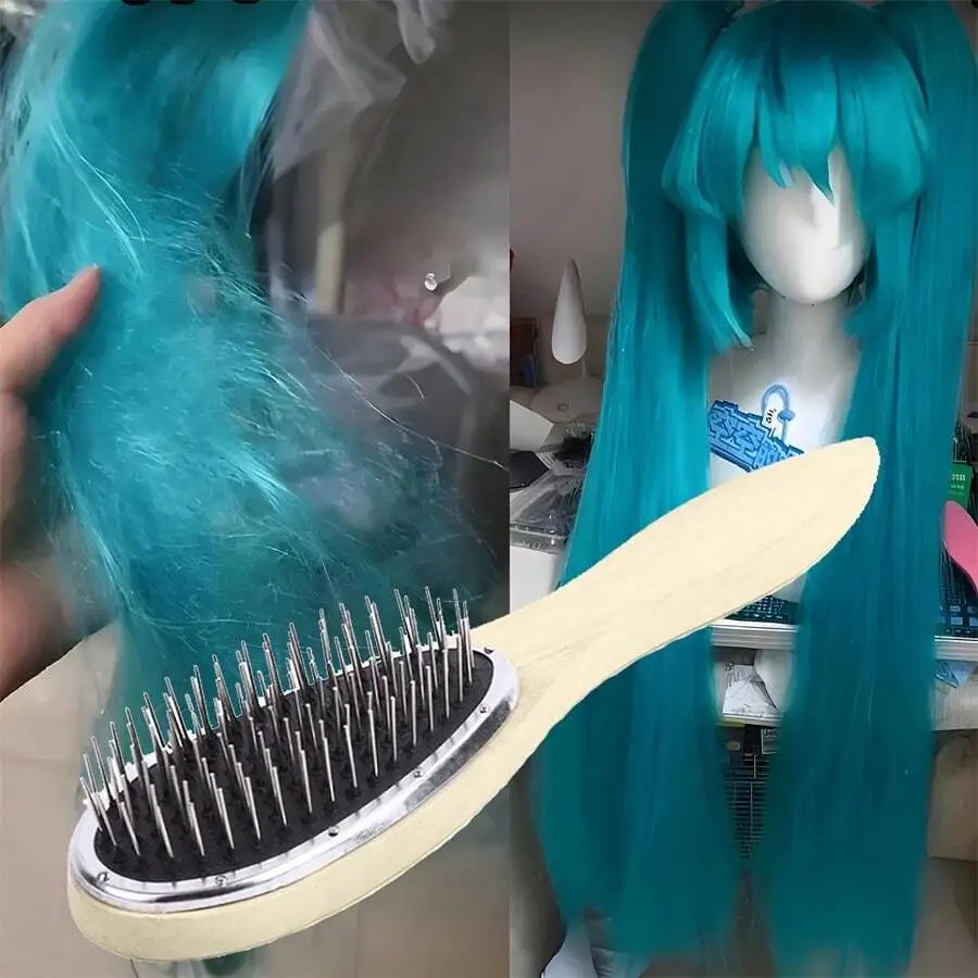 Wooden and steel comb for wigs, a wig care tool to prevent dryness, frizz, and tangling, suitable for wigs and all hairstyles