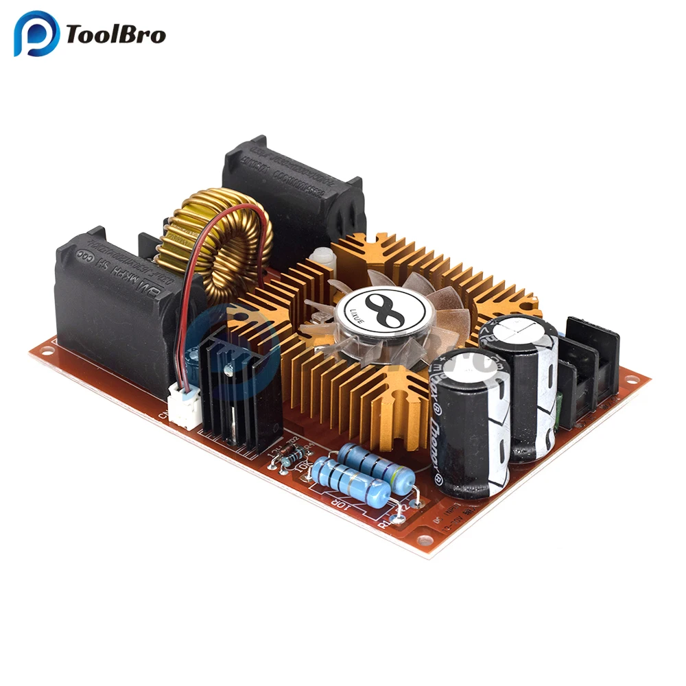 250W 15A DC 12-30V ZVS Induction Driver Board + Tesla Coil Flyback Ignition Generator High Voltage Generator SGTC Cooling Fan