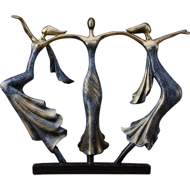 

%￥Elegant Dancing Decoration Creative Living Room Abstract Dance Female Character Decoration Crafts Dancing Couple Sculpture