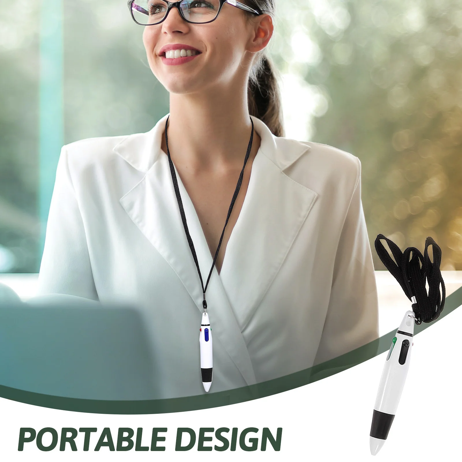 10Pcs Retractable 4 Color Ballpoint Pen Multicolor Writing Instrument for School Office Nurses Journal Notes Pen on A String