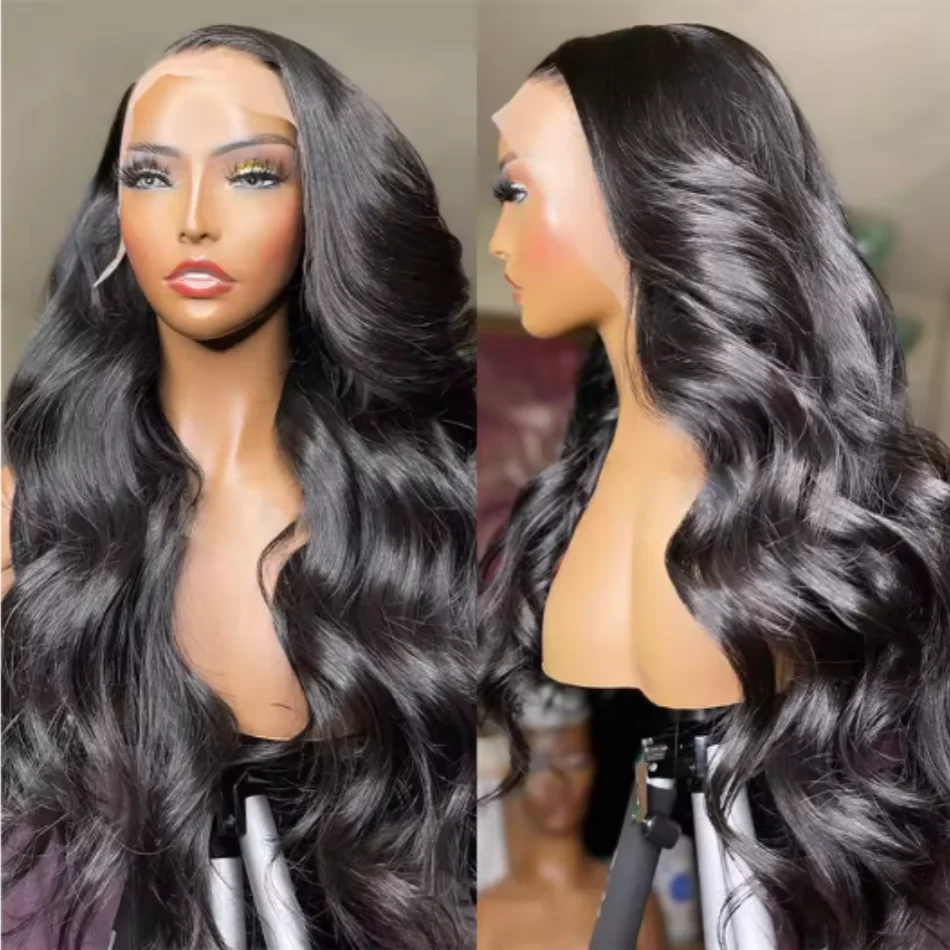 

13x6 Прозрачный парик фронта шнурка, человеческие волосы, предварительно выщипанные, 100% необработанные вьетнамские человеческие волосы, объемная волна, кружевные фронтальные парики для женщин