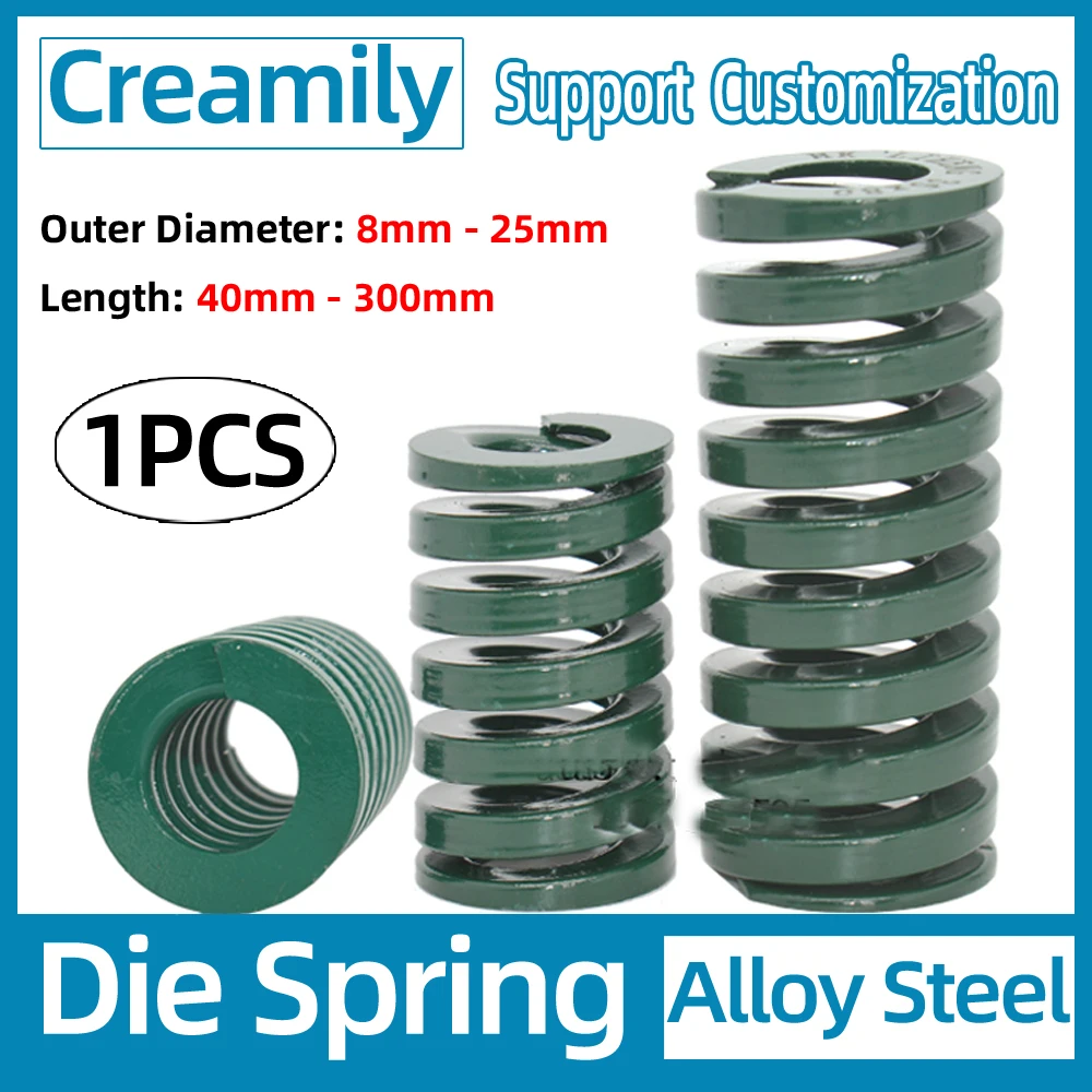 Creamily 1 pz verde carico pesante stampaggio a spirale stampo a compressione stampo molla diametro esterno 8mm-25mm lunghezza 20mm-300mm