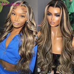 1B/27 Blonde Highlight Wig Human Hair 13x4 13x6 Body Wave Lace Frontal Human Hair Wig 5x5 Glueless Preplucked Human Wigs Wear Go