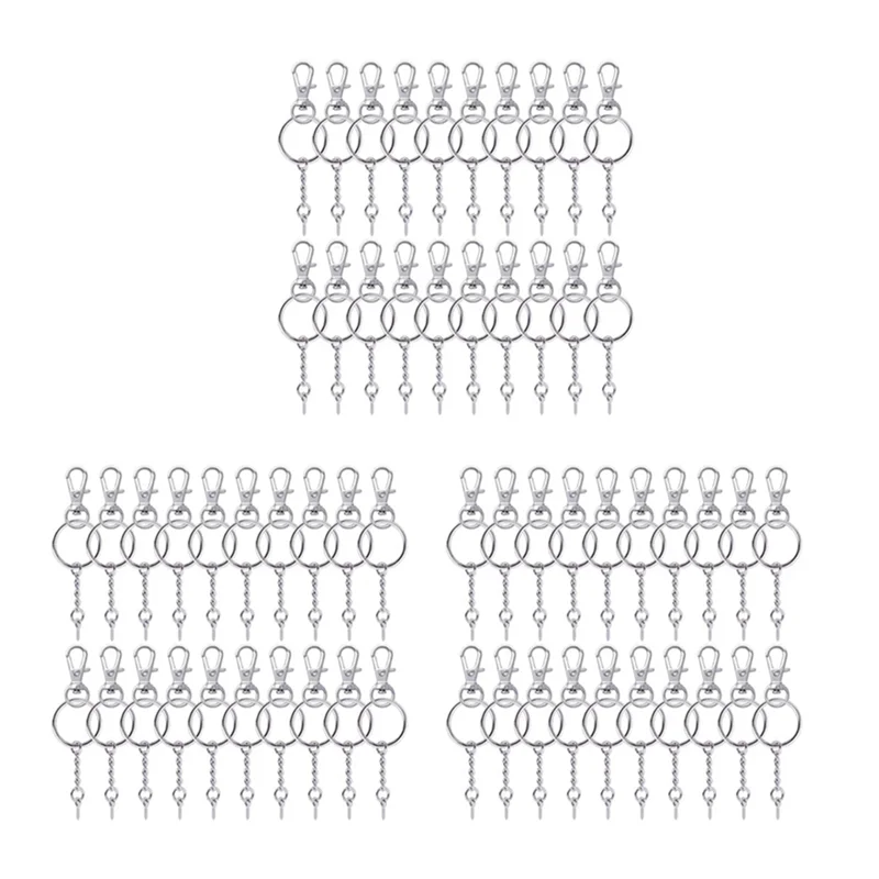 

ABWR-150 Pieces Metal Swivel Clasps Lanyard Snap Hook Lobster Claw Clasp And Key Rings Keychain With 11Mm Screw Eye Pins