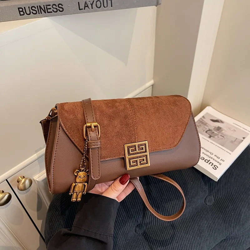 

Новинка 2023 года, винтажная женская сумка подмышки, нишевая сумка через плечо в стиле ретро, элегантная сумка через плечо из искусственной кожи на осень-зиму