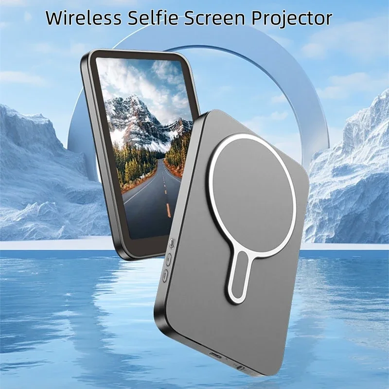 

Mobile Phone Wireless Selfie Screen Projector Magnetic Screen Rear Selfie Display Screen Device For Live Selfie Photography