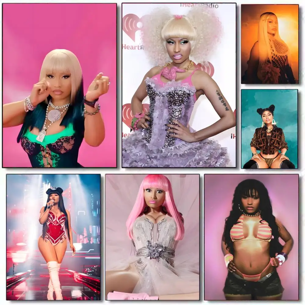N-Nicki Minaj Singer Poster Sticky Painting With Prints Home Bedroom Living Room Decoration Gift