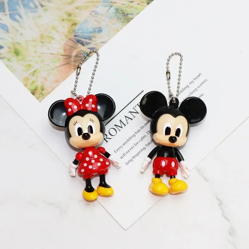 Disney Mickey Minnie Mouse figurki lalki zabawki Lilo Stitch zabawki potwory uniwersytet Mike brelok LED Light wisiorek świąteczny prezent