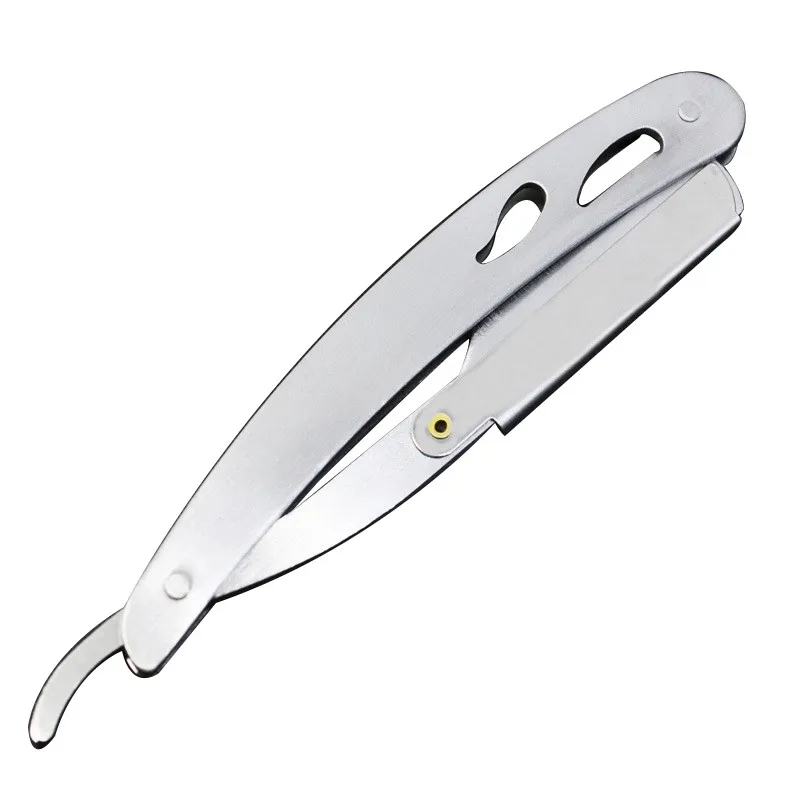 ماكينة حلاقة يدوية احترافية بحافة مستقيمة من الفولاذ المقاوم للصدأ ماكينة حلاقة للرجال قابلة للطي ماكينة حلاقة اللحية مع شفرة #3