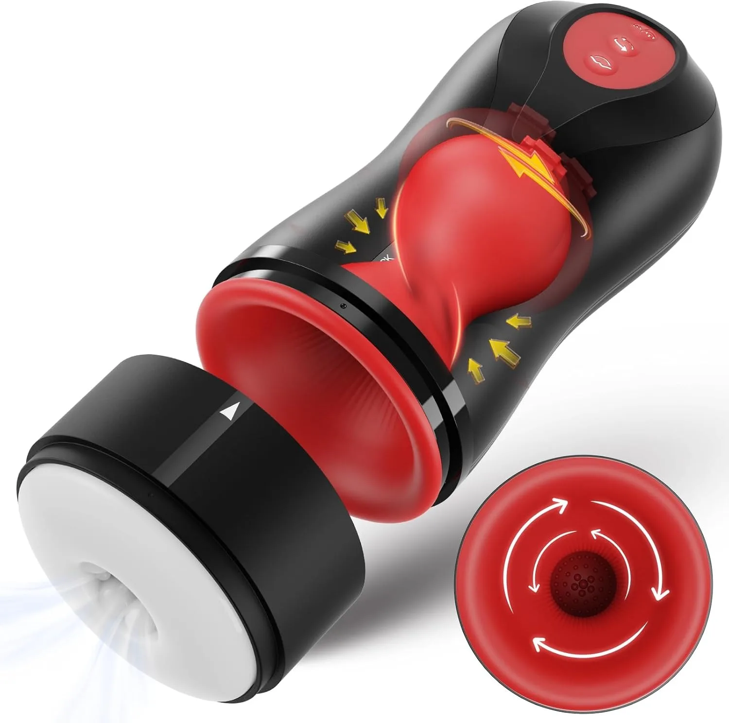 Multifunctional Male Masturbator Oral Sex Machine Awaken Penis Glans Massage Vibration Swirling Tighten Modes Orgasm Stimulator