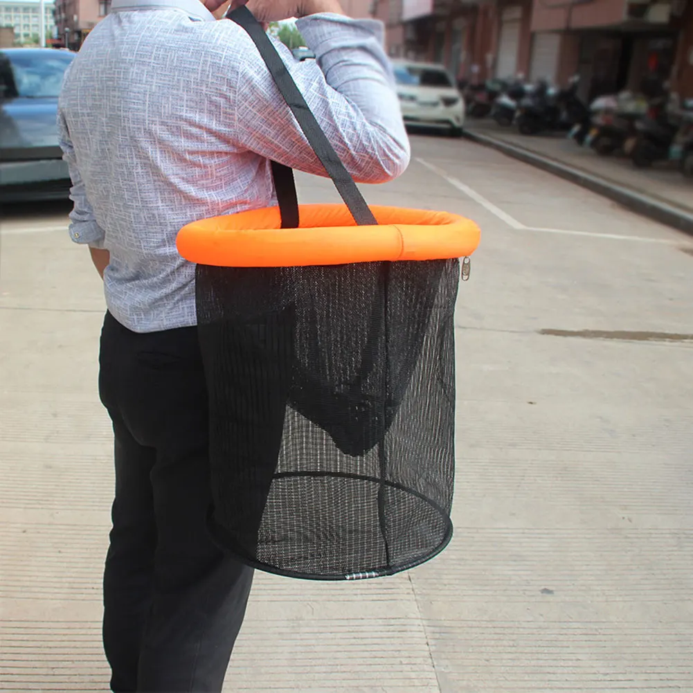 Floating Fishing Bait Basket Mesh Collapsible Fish Keeper Live Fish Net Cage Foldable Fishing Holder Bucket view 3