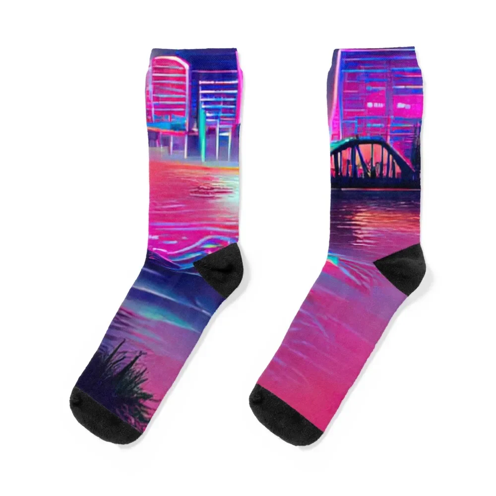 

Neon River Socks essential sports and leisure snow funny gifts Women's Socks Men's