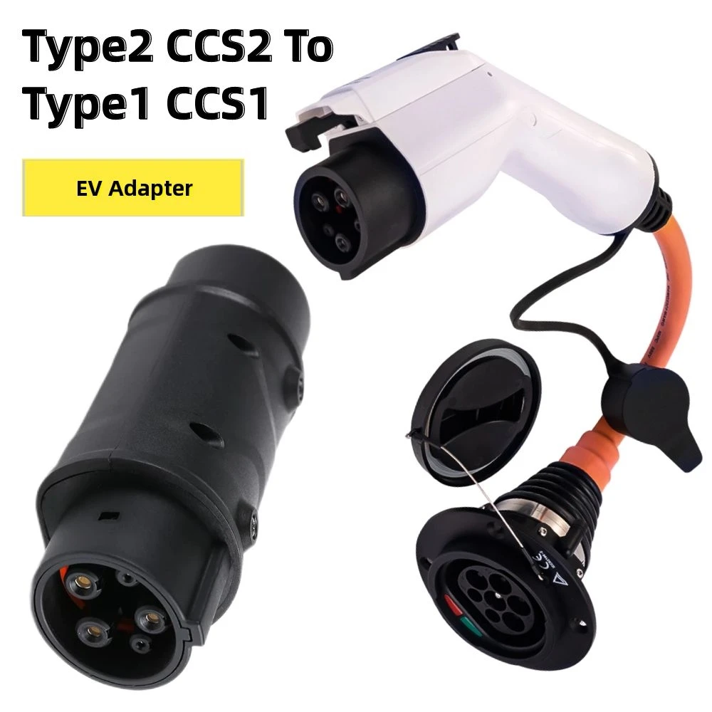 Type2 to Type1 CCS2 to CCS1 Electric Vehicle EV Adapter Type 2 CCS2 Socket to CCS1 Type 1 SAE J1772 Plug EVSE Charger Connector