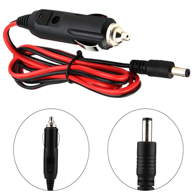1.2M New 12V 5A DC Car Cigarette Lighter Charger With Fuse, Universal Power Adapter DC Plug 5.5x2.1mm Cable