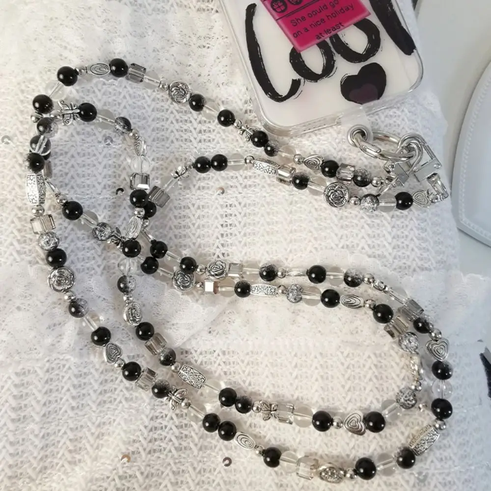 

Love Heart Beaded Crossbody Phone Chain Anti Loss Bag Chain Mobile Phone Crossbody Strap Universal Sweet Phone Neck Straps