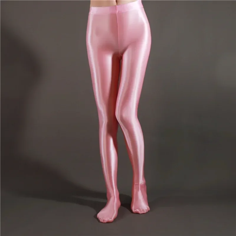 Women Elastic Skinny Leggings Pencil Pants Slim Trousers Gloss Shiny Yoga High Pant Wet Look Stockings Tight Pantyhose