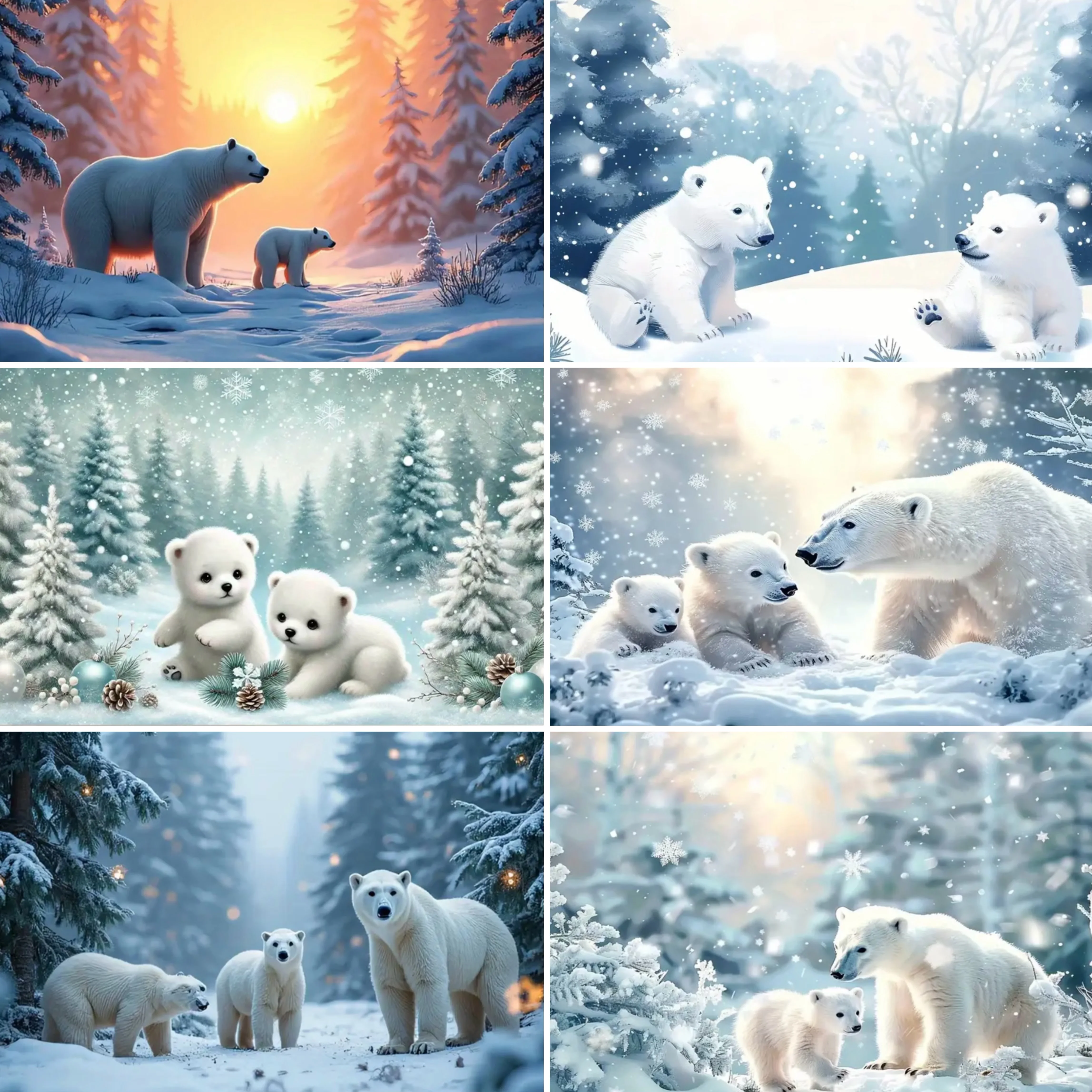 

Polar Bear Polar Wildlife Theme Backdrop Winter Snowy Landscape Christmas Party Decor Backdrop Photography Studio Prop