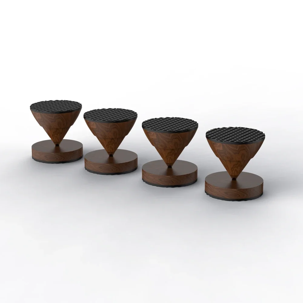 4 ペア 23 ミリメートル * 19 ミリメートル黒檀チューブアンプスピーカーアンプ CD HIFI ショックスパイク diy アンプ木製フィートスパイク自己粘着