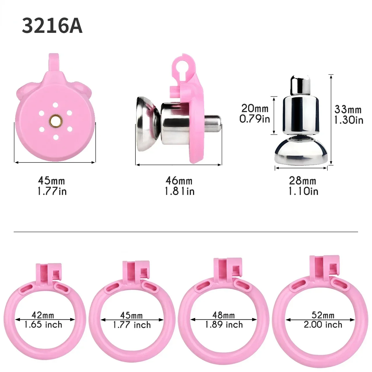 Pink Male Penis Chastity Cage Set Small Bird Chastity Cage 4 Cock Rings With Urethral Sound Plug Penis Bondage Slave Man Sex Toy