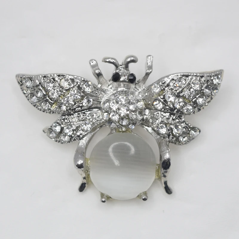 

12pcs/lot Wholesale Fashion Exquisite Brooch Rhinestone Faux opal Bumblebee small Bee Brooches C101503