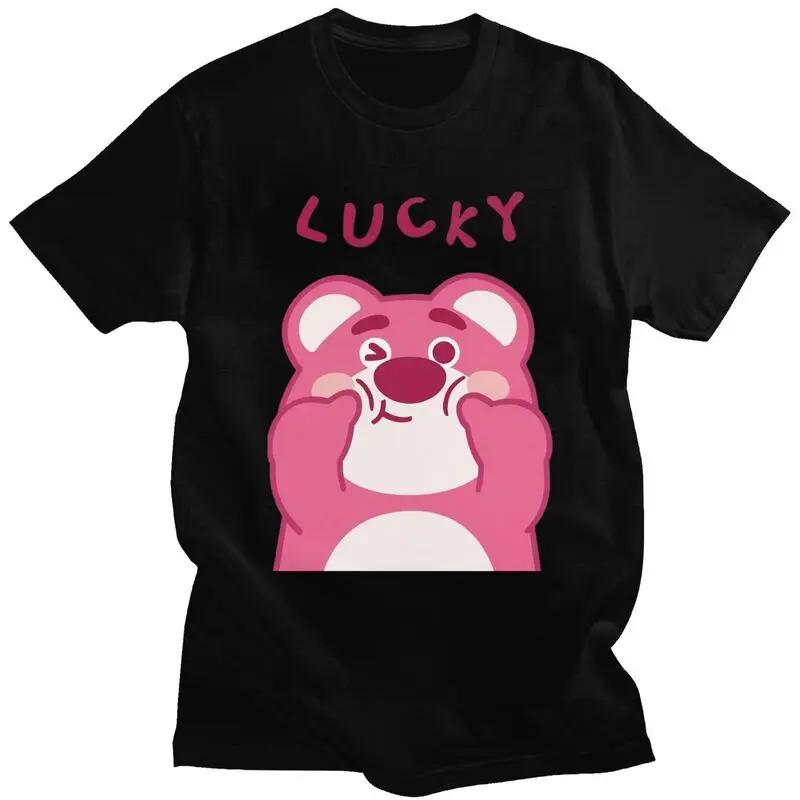 

Custom Lotso T Shirt Men 100% Cotton Tshirt Leisure Tees Short Sleeves Bear Cartoon T-shirt Clothing Gift